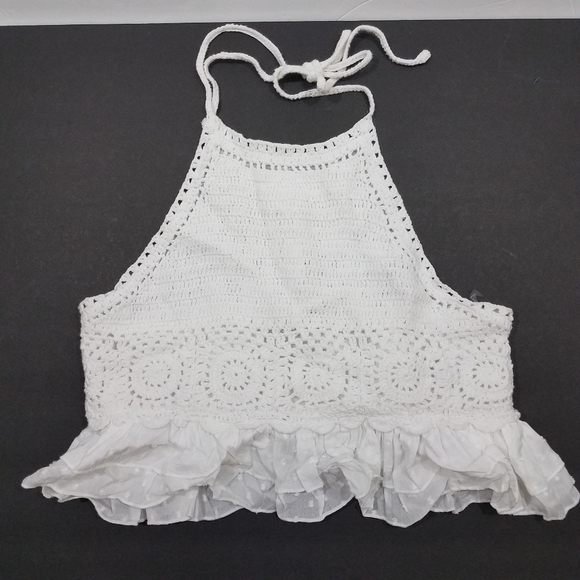 American Eagle Crochet Halter Crop Top XS … - Picture 11 of 14